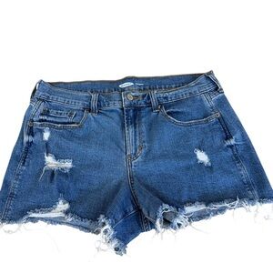 Old Navy Womens Blue Distressed Denim Regular  Boyfriend Shorts Sz 10
